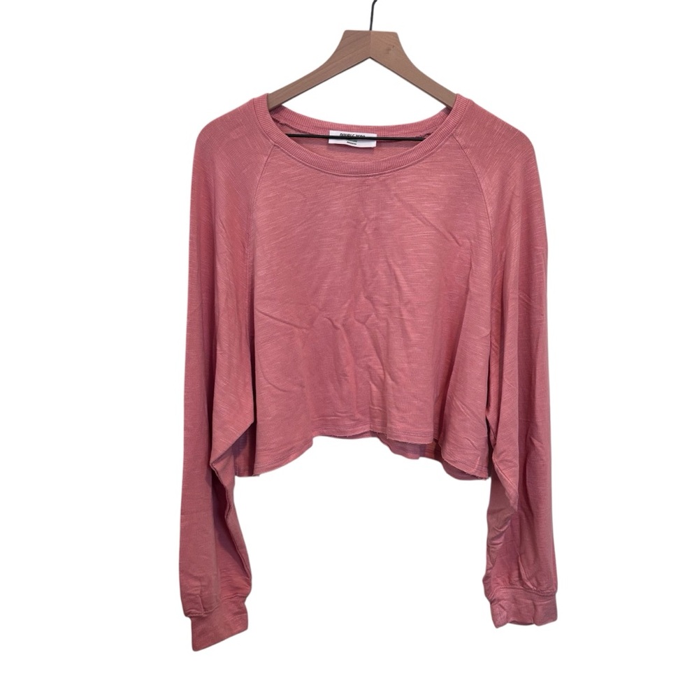 Double Zero Dusty Pink Long Sleeve Crop Sweatshirt